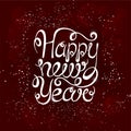 Greeting card Happy New Year with red background